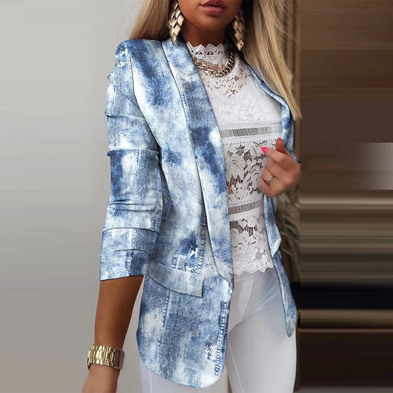 Autumn Slim Print Pockets Cardigan Blazers Women Winter Long Sleeve Casual Ladies Blazer Coat Office Lady 2021 Female OverCoat
Autumn Slim Print Pockets Cardigan Blazers Women Winter Long Sleeve Casual Ladies Blazer Coat Office Lady 2021 Female OverCoat