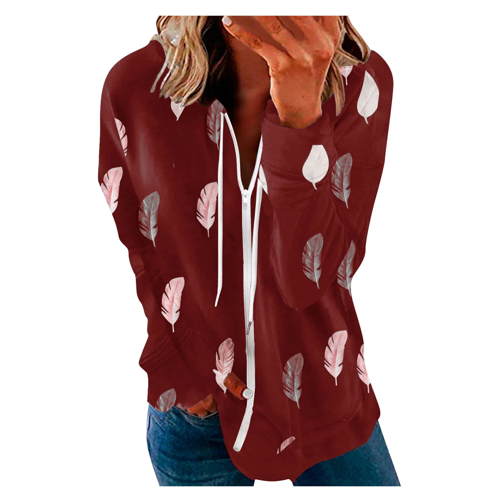 Casual Fashion Long Sleeve Zip Up Women Hoodie Jacket Feathers Printed Streetwear Daily Sweatshirt Coat Loose Tops Толстовка 4
Casual Fashion Long Sleeve Zip Up Women Hoodie Jacket Feathers Printed Streetwear Daily Sweatshirt Coat Loose Tops Толстовка 4