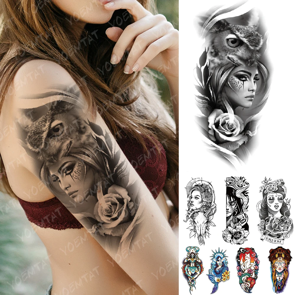 Waterproof Temporary Tattoo Sticker Old School Owl Rose Goat Flash Tatoos Anchor Mermaid Body Art Arm Fake Tatoo Women Men
Waterproof Temporary Tattoo Sticker Old School Owl Rose Goat Flash Tatoos Anchor Mermaid Body Art Arm Fake Tatoo Women Men