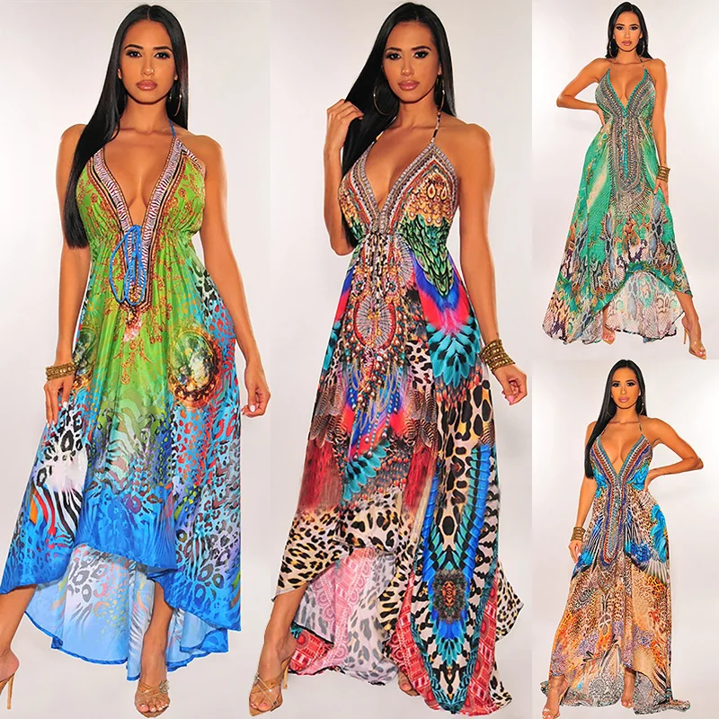 Mujer Robe Femme Elegant Lady Sexy Retro Print Lace Halter Halter V-neck Sleeveless Party Maxi Dress Holiday Vestido De Mujer
Mujer Robe Femme Elegant Lady Sexy Retro Print Lace Halter Halter V-neck Sleeveless Party Maxi Dress Holiday Vestido De Mujer