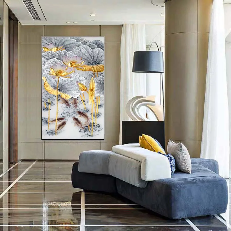 DAFENJINGMOARTS абстрактная фотография искусственных рыб CanvasHD домашний декор в