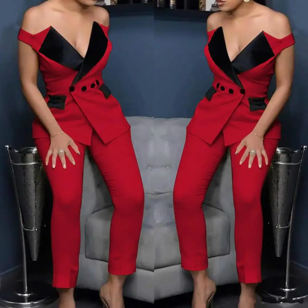 Off Shoulder Notched Collar Buttoned Blazer Pants Sets Red Prom Dresses Custom Made Plus Size Women Evening Gowns
Off Shoulder Notched Collar Buttoned Blazer Pants Sets Red Prom Dresses Custom Made Plus Size Women Evening Gowns