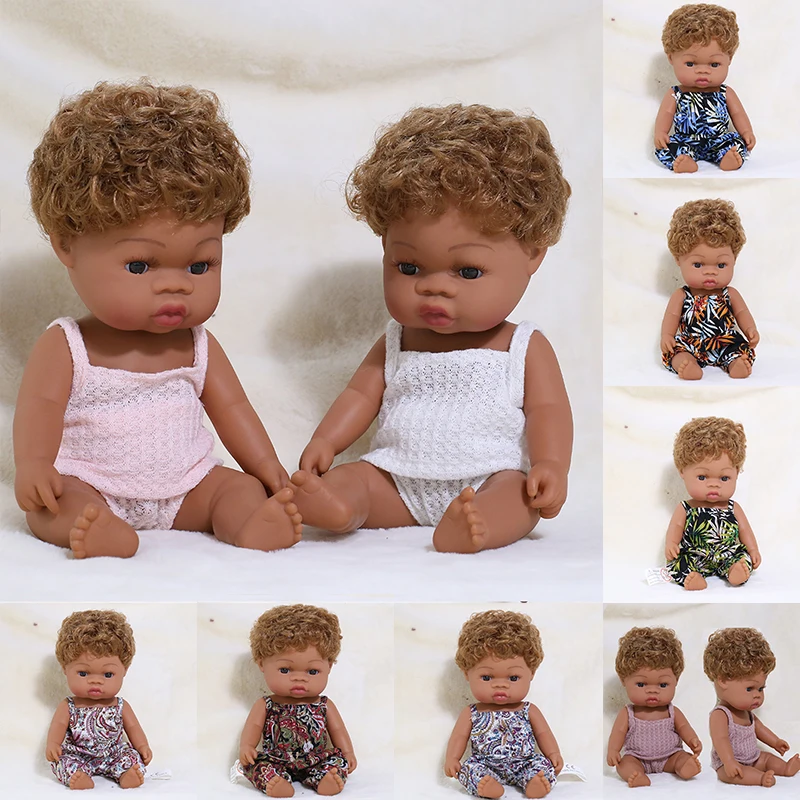 35cm Summer Black Reborn Baby Doll Bath Play Short Curl Hair Baby Doll Dress Full Silicone African Reborn Bebe Toys Girl Doll
35cm Summer Black Reborn Baby Doll Bath Play Short Curl Hair Baby Doll Dress Full Silicone African Reborn Bebe Toys Girl Doll