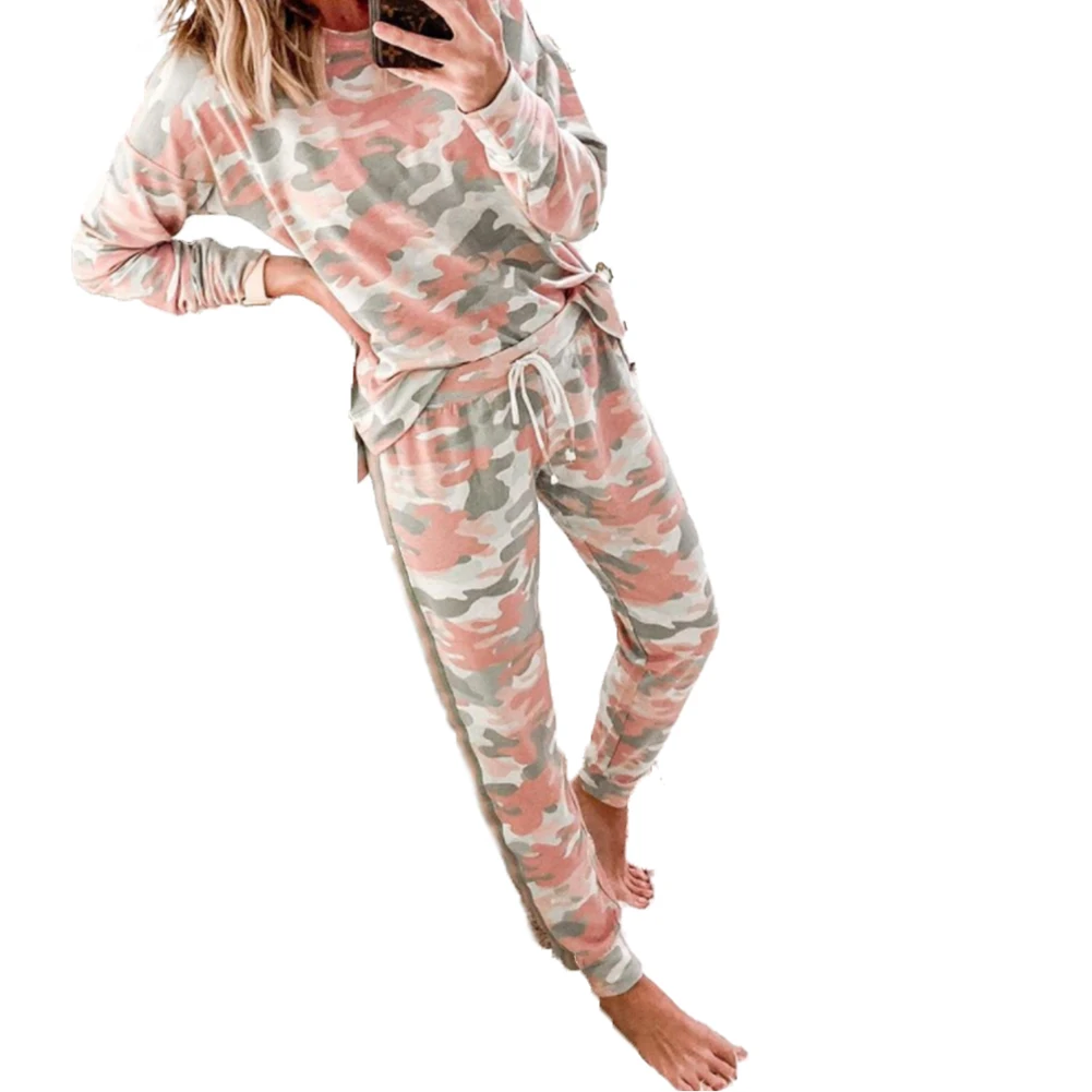 Women 2 Piece Casual Camouflage Outfit, Long Sleeve Crew Neck Shirts + Long Pant Tracksuits
Women 2 Piece Casual Camouflage Outfit, Long Sleeve Crew Neck Shirts + Long Pant Tracksuits