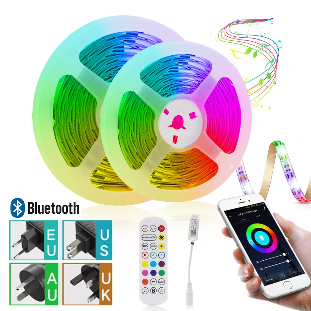 12V LED Strip 2835 Bluetooth Music RGB Led Strip Light 5m 10m 15m 20m IP65 Waterproof Tape Diode Remote Control Luces Led Light
12V LED Strip 2835 Bluetooth Music RGB Led Strip Light 5m 10m 15m 20m IP65 Waterproof Tape Diode Remote Control Luces Led Light