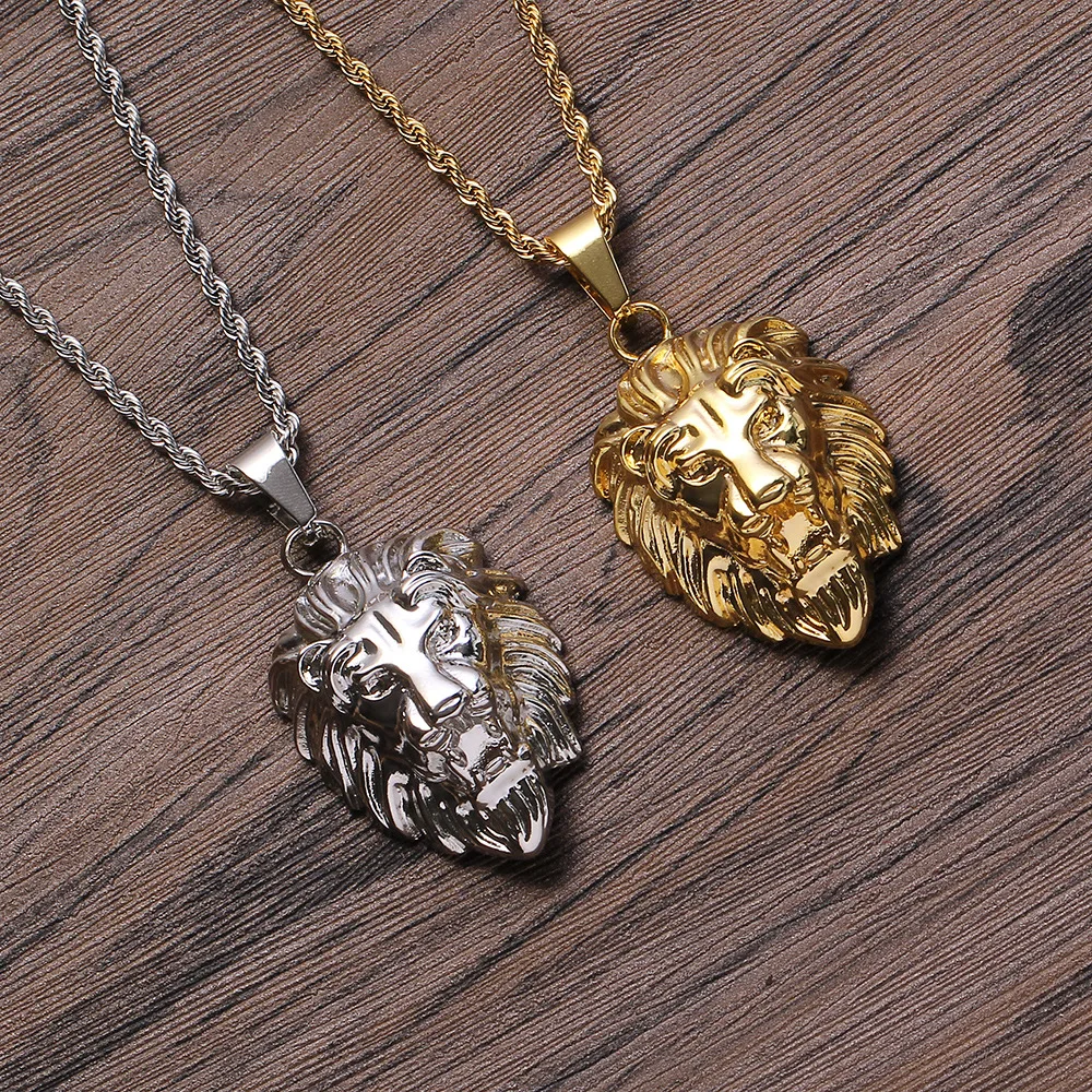 Stainless teel Men's Necklace Animal Lion Head Pendant Necklace New Fashion Metal Punk Sliding Pendant Accessories Party Jewelry
Stainless teel Men's Necklace Animal Lion Head Pendant Necklace New Fashion Metal Punk Sliding Pendant Accessories Party Jewelry
