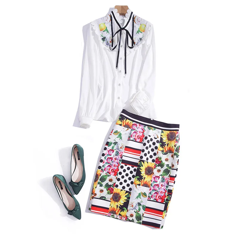 of 2021 the new women's spell water soluble lace collar printed long sleeve shirt + pockets hip skirt two-piece outfit
of 2021 the new women's spell water soluble lace collar printed long sleeve shirt + pockets hip skirt two-piece outfit