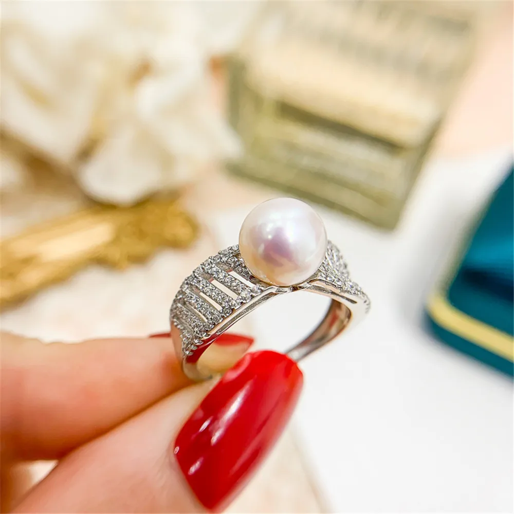 Ring Mount Pearl Accessories Adjustable Size 925 Sterling Silver Ring Jewelry DIY No Pearl
Ring Mount Pearl Accessories Adjustable Size 925 Sterling Silver Ring Jewelry DIY No Pearl