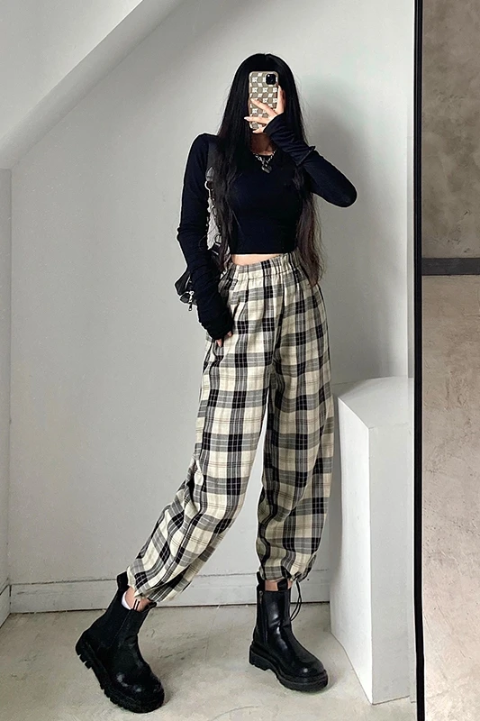 WOMENGAGA Street High Waist Loose Skinny Plaid Legged Capris Sagging Wide Leg Pants Casual Fashion Drawstring Trousers H9NS
WOMENGAGA Street High Waist Loose Skinny Plaid Legged Capris Sagging Wide Leg Pants Casual Fashion Drawstring Trousers H9NS