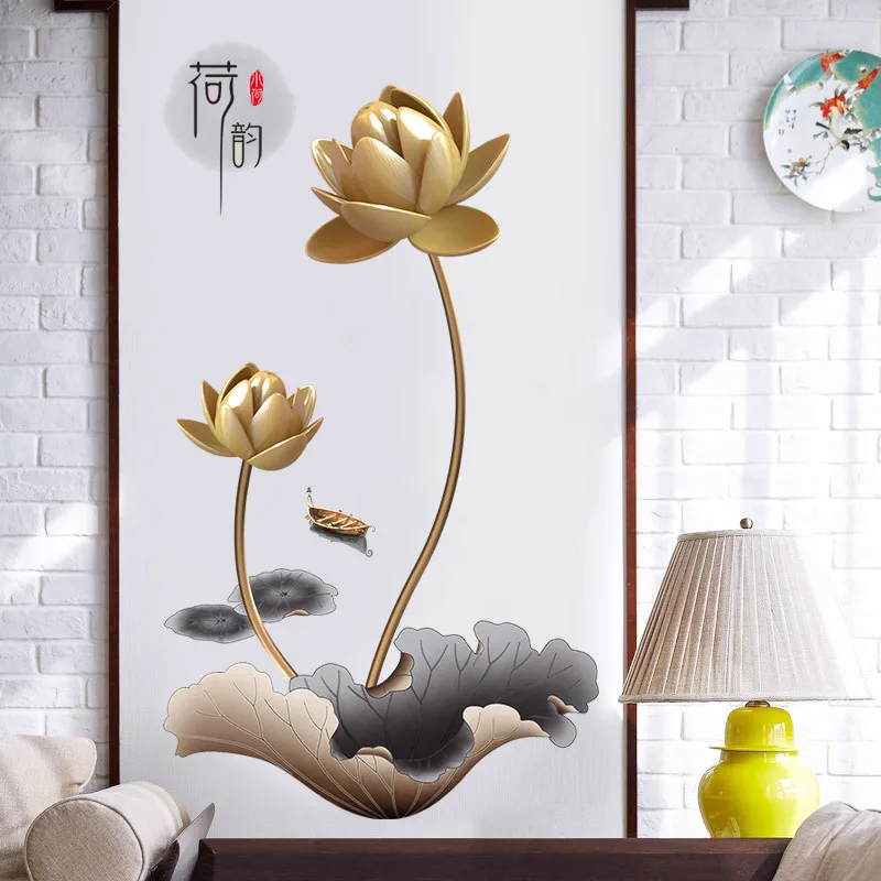 3D Golden Lotus Flowers Wall Stickers Chinese Style Wallpaper Living Room Bedroom Home Decor Sofa Background Murals
3D Golden Lotus Flowers Wall Stickers Chinese Style Wallpaper Living Room Bedroom Home Decor Sofa Background Murals