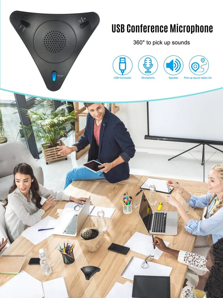 Conference Computer Microphone VOIP Omnidirectional Desktop USB Wired Microphone Built-In Speaker Support Volume Control Mute
Conference Computer Microphone VOIP Omnidirectional Desktop USB Wired Microphone Built-In Speaker Support Volume Control Mute