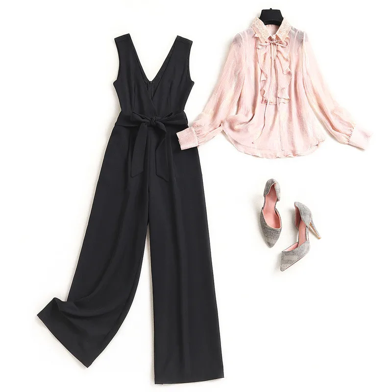 2021 Spring Designer Office Lady 2 Piece Outfits Women Elegant Ruffle Chiffon Blouse and Pants Suit Overalls Sets Party Twinset
2021 Spring Designer Office Lady 2 Piece Outfits Women Elegant Ruffle Chiffon Blouse and Pants Suit Overalls Sets Party Twinset