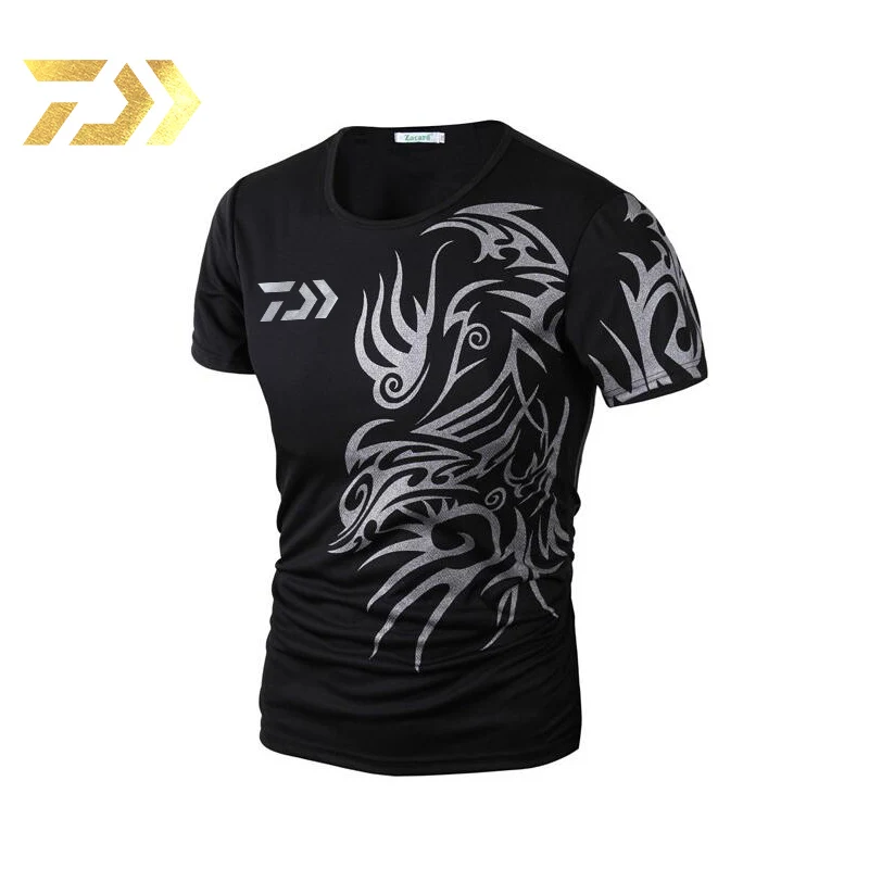 2021 New DAIWA T Shirt Quick Drying Fishing Clothing Summer Short Sleeve Sunscreen Breathable Clothes Anti-UV | Спорт и развлечения