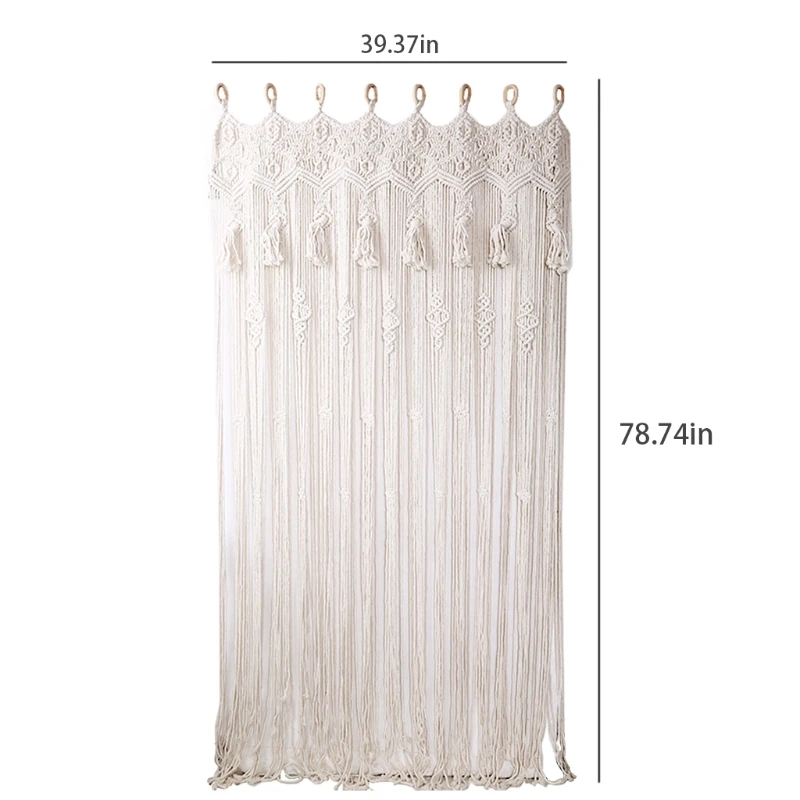 Macrame Doorway Curtain Bohemian Room Divider Handmade Door String Curtain Tapestry for Bedroom Wedding Backdrop
Macrame Doorway Curtain Bohemian Room Divider Handmade Door String Curtain Tapestry for Bedroom Wedding Backdrop