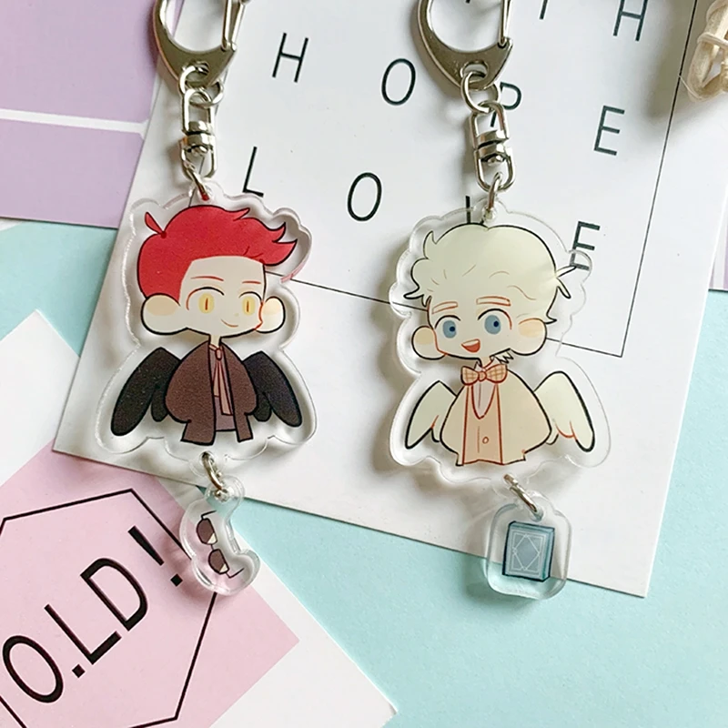 Акриловый брелок с надписью "Movie Good Omens Michael Sheen Angel Devil" ограниченная серия