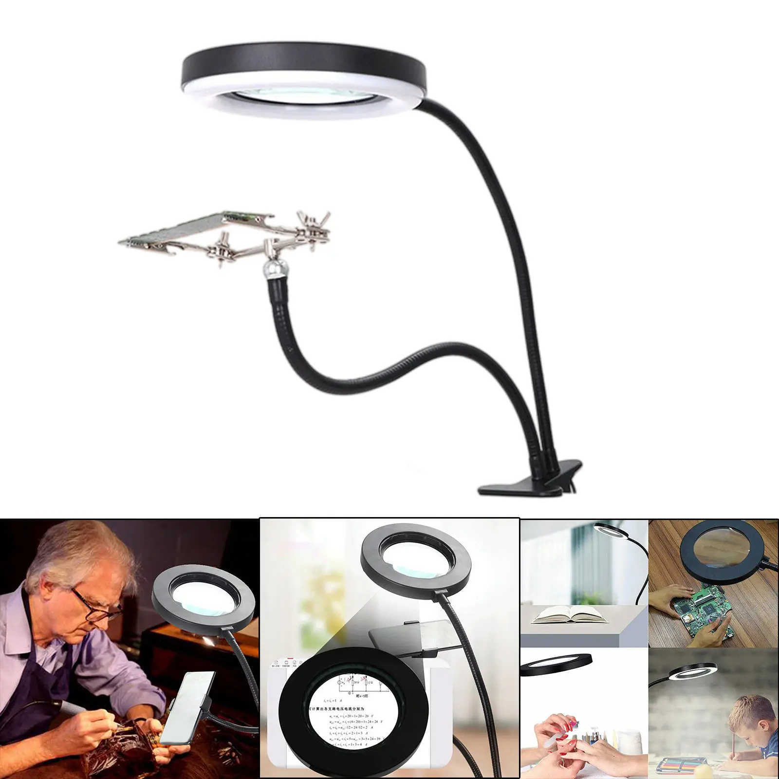 Flexible Magnifier Clip Lamp Metal 10x Magnification Desk Lamp for Carving Reading
Flexible Magnifier Clip Lamp Metal 10x Magnification Desk Lamp for Carving Reading