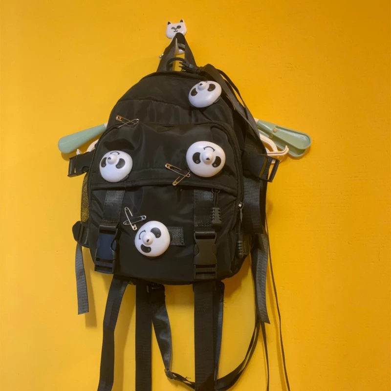 19SS Trendy Large-capacity Cute Backpack Women Panda Buckle Backpack School Back To School Black Solid Pures and Bags
19SS Trendy Large-capacity Cute Backpack Women Panda Buckle Backpack School Back To School Black Solid Pures and Bags
