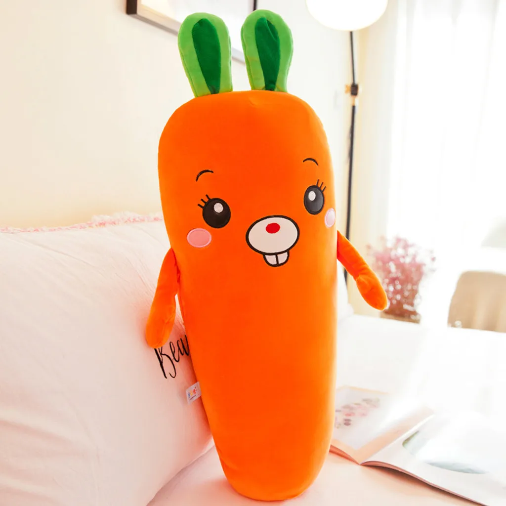 60 см морковь плюшевые игрушки подушки мягкие креативные овощи кукла с улыбкой