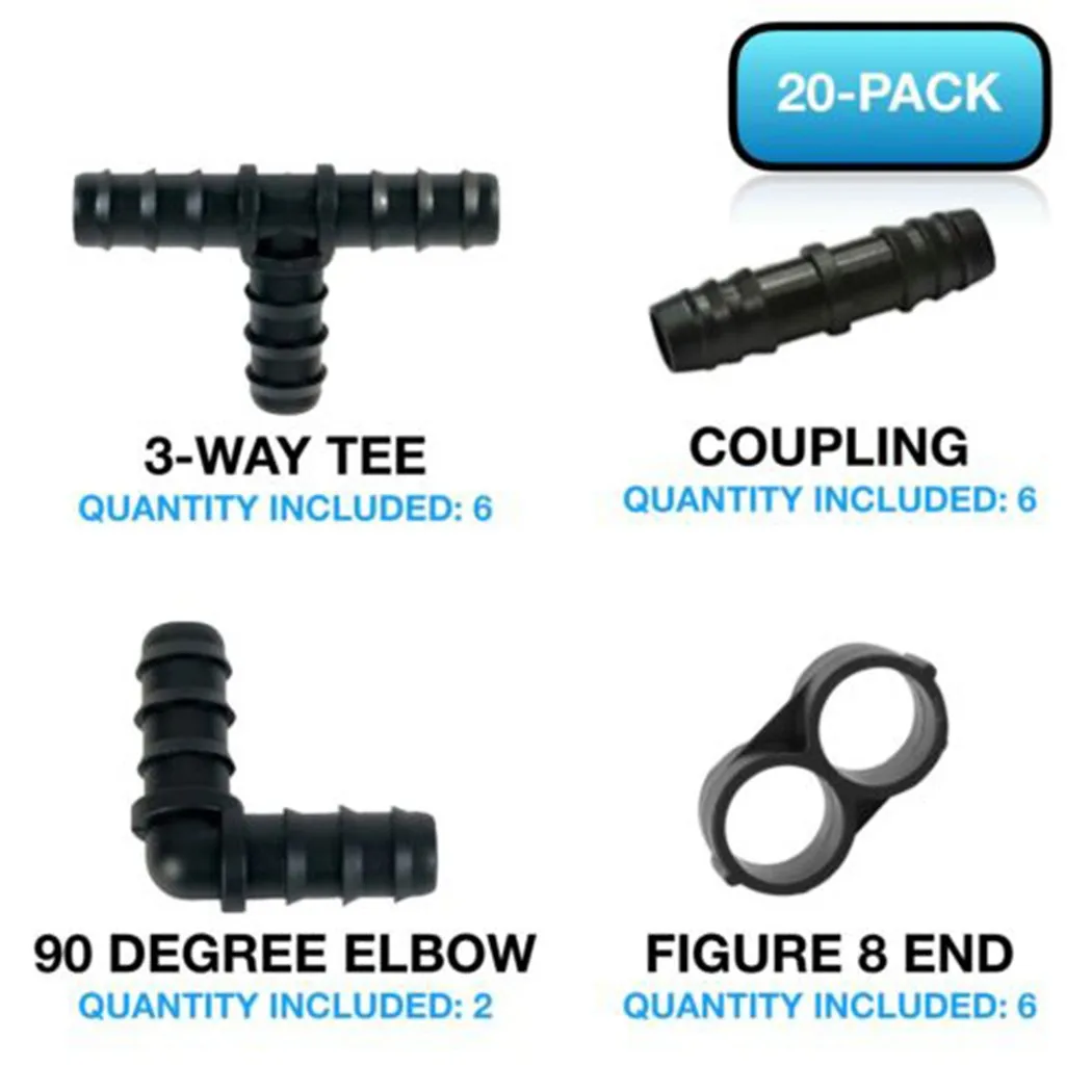 20 Piece Elbow Bend Accessories Connector Drip Irrigation Fittings For 1/2\\\\\\\" Tubing Connectors Outdoor Living
20 Piece Elbow Bend Accessories Connector Drip Irrigation Fittings For 1/2\\\\\\\" Tubing Connectors Outdoor Living