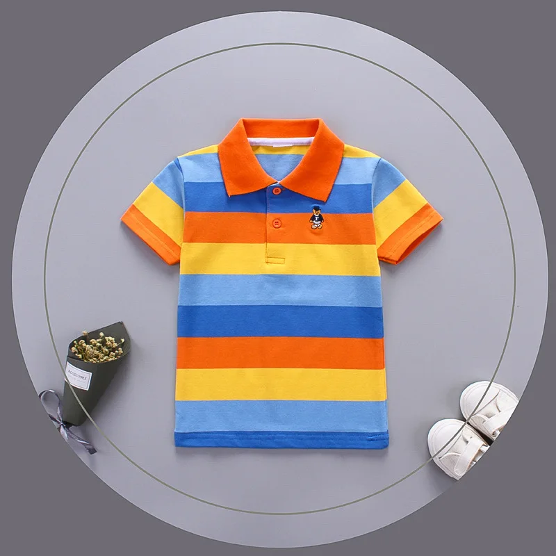 Tee Shirt Boys Short Sleeve Polo Shirt Kids Clothes Color Stripes Turn-down Collar Girls Sport Tops Vetement Enfant Fille
Tee Shirt Boys Short Sleeve Polo Shirt Kids Clothes Color Stripes Turn-down Collar Girls Sport Tops Vetement Enfant Fille