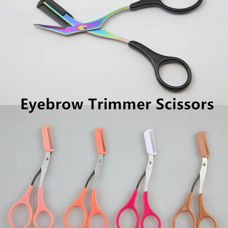 1PC Stainless Steel Eyebrow Trimmer Scissors With Comb Facial Hair Removal Grooming Shaping Shaver Removable Shaver Cosmetic 
1PC Stainless Steel Eyebrow Trimmer Scissors With Comb Facial Hair Removal Grooming Shaping Shaver Removable Shaver Cosmetic