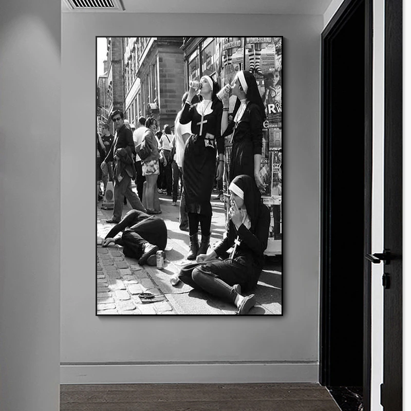 Rebel Nuns Black and White Photography Nuns Smoking Canvas Painting Posters and Prints Wall Art Picture for Living Room Cuadros
Rebel Nuns Black and White Photography Nuns Smoking Canvas Painting Posters and Prints Wall Art Picture for Living Room Cuadros