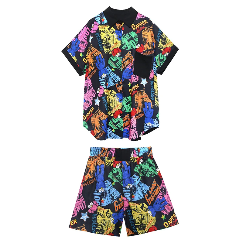 XITAO Letter Print Patchwork Two Piece Set Women Loose Fashion Elastic Waist Personality 2020 New Summer Streetwear ZP2036
XITAO Letter Print Patchwork Two Piece Set Women Loose Fashion Elastic Waist Personality 2020 New Summer Streetwear ZP2036