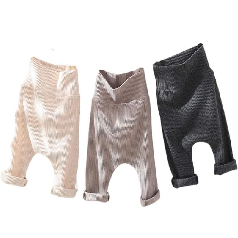 

newborn Baby Boys Girls Solid Leggings Toddler Ribbed PP Pants Little Boy Casual Harems Pants Kids Trousers Bottoming Pant