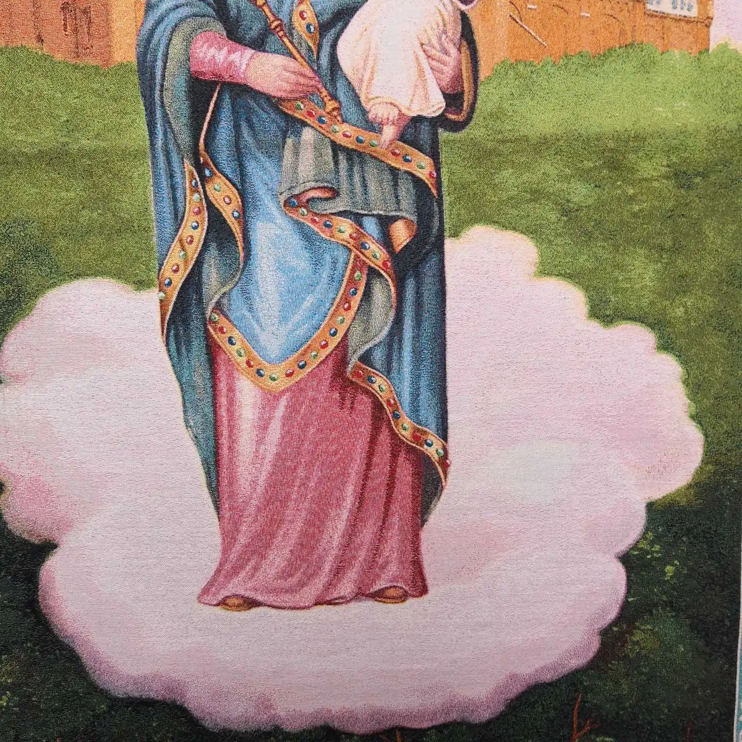 Catholic Sheshan Brocade Painting Hanging Statue of Our Lady Of Blessing
Catholic Sheshan Brocade Painting Hanging Statue of Our Lady Of Blessing