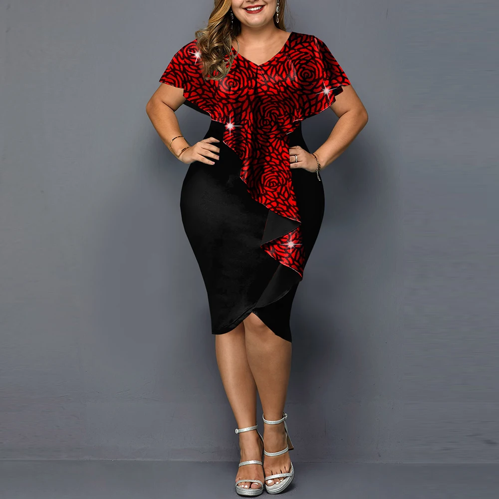 Plus Size Bodycon Dress 2021Summer Elegant Bronzing Printing Wedding Party Dress Short Sleeve Plus Size Women Clothing 4XL 5XL
Plus Size Bodycon Dress 2021Summer Elegant Bronzing Printing Wedding Party Dress Short Sleeve Plus Size Women Clothing 4XL 5XL