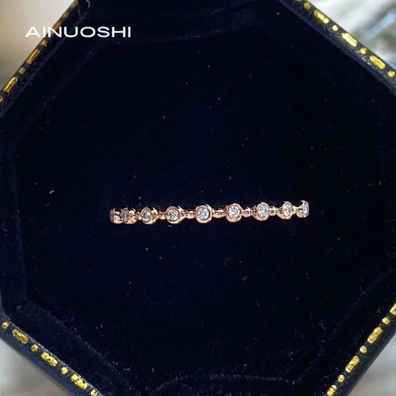AINUOSHI 18K Gold 0.047 Carat Round Cut Real Natural Diamond Half Eternity Band Ring for Women Wedding Anniversary Jewelry Gift
AINUOSHI 18K Gold 0.047 Carat Round Cut Real Natural Diamond Half Eternity Band Ring for Women Wedding Anniversary Jewelry Gift