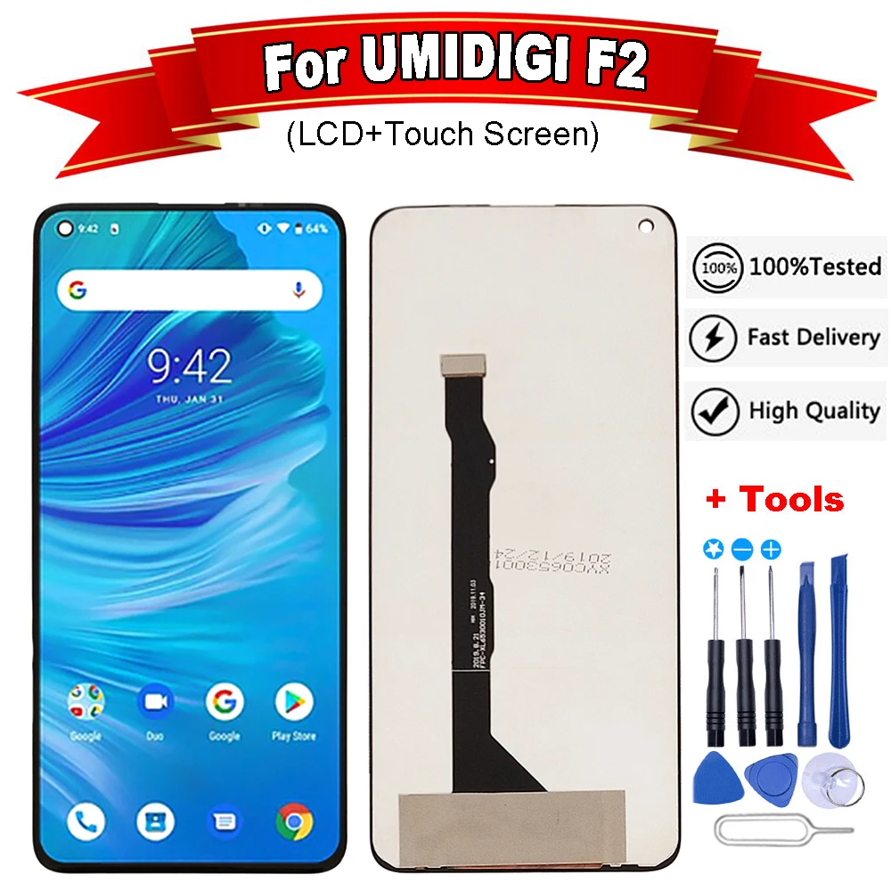 ЖК дисплей 6 53 дюйма для UMIDIGI F2 + сенсорный экран 100% оригинальный протестированный