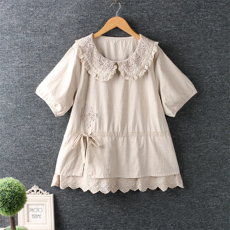 2021 Summer New Style Clothes Women Casual Short Sleeve Hook Flower Collar Pullover Top Female
2021 Summer New Style Clothes Women Casual Short Sleeve Hook Flower Collar Pullover Top Female