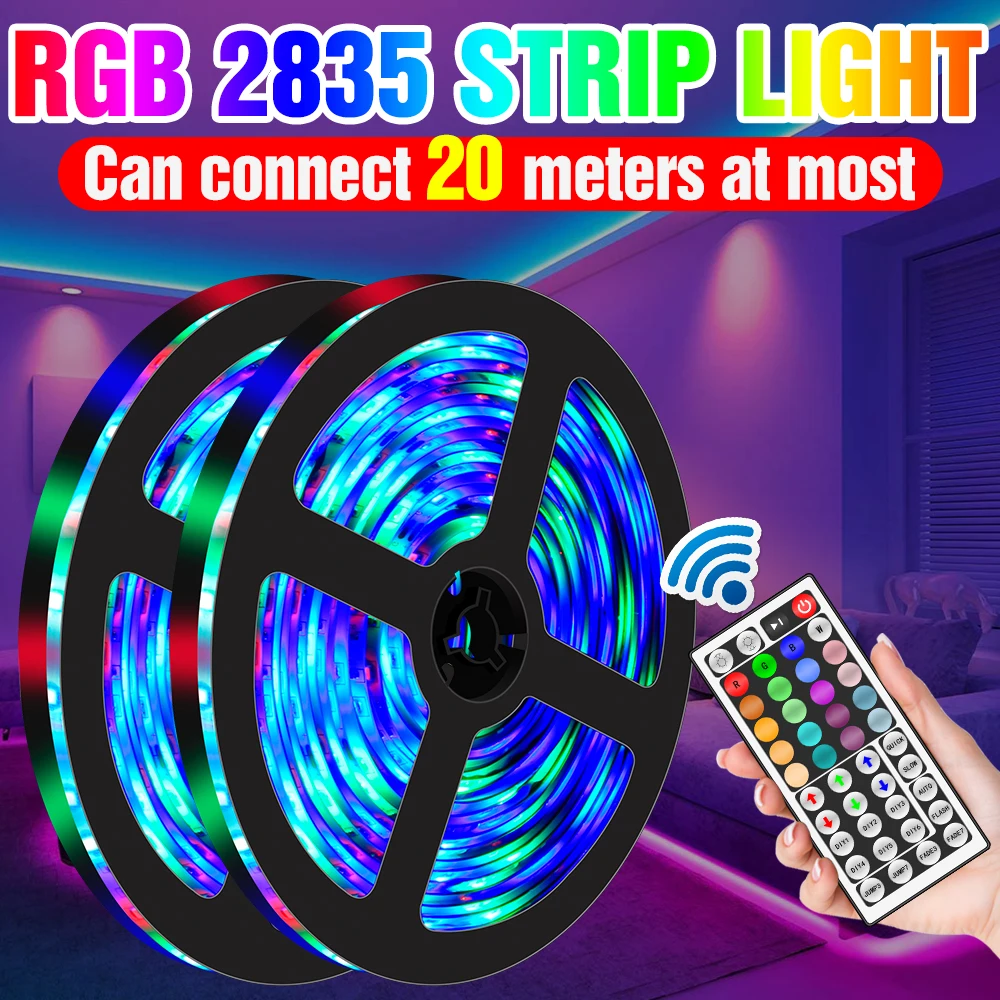 LED Strip Light 12V Diode Tape Lamp 2835 RGB Ribbon LED BackLight 5M 10M 15M 20M Flexible Colorful Lights For TV Desktop Screen
LED Strip Light 12V Diode Tape Lamp 2835 RGB Ribbon LED BackLight 5M 10M 15M 20M Flexible Colorful Lights For TV Desktop Screen