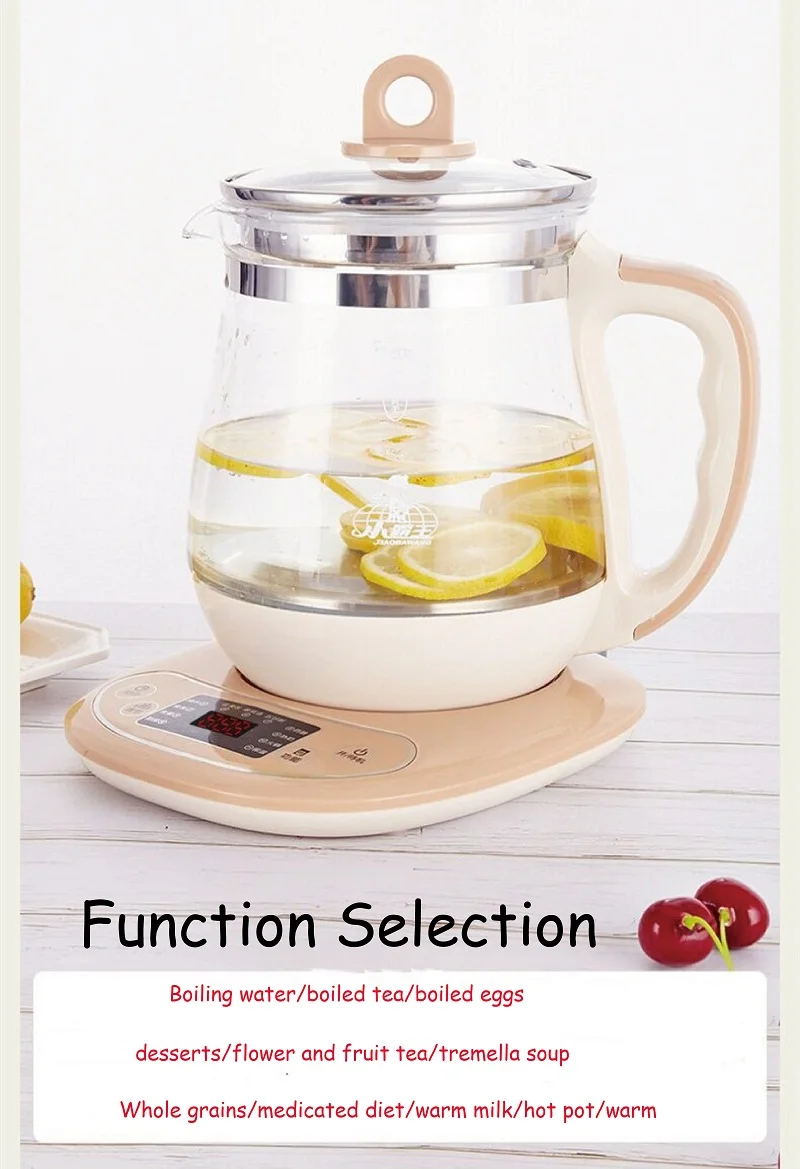 1.8L Smart Health Pot Household Multi-Function Boiling Water Scented Tea Decocting Heating Heat Preservation Integrated Kettle
1.8L Smart Health Pot Household Multi-Function Boiling Water Scented Tea Decocting Heating Heat Preservation Integrated Kettle