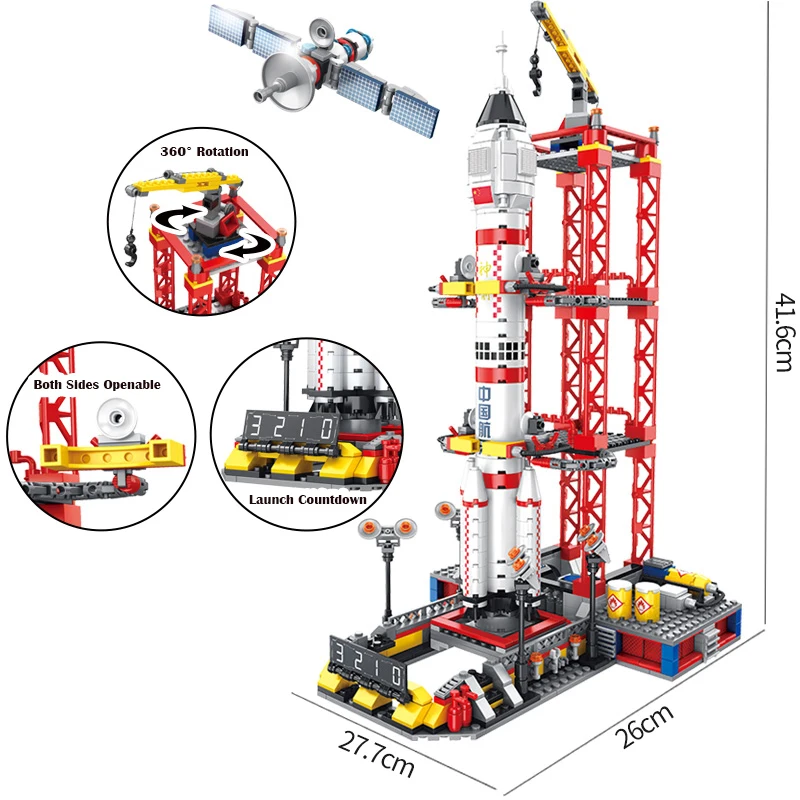 1002Pcs Rocket Launch Center Lunar Lander Model Building Blocks Spaceship Figure Rocket Bricks Construction toys
1002Pcs Rocket Launch Center Lunar Lander Model Building Blocks Spaceship Figure Rocket Bricks Construction toys