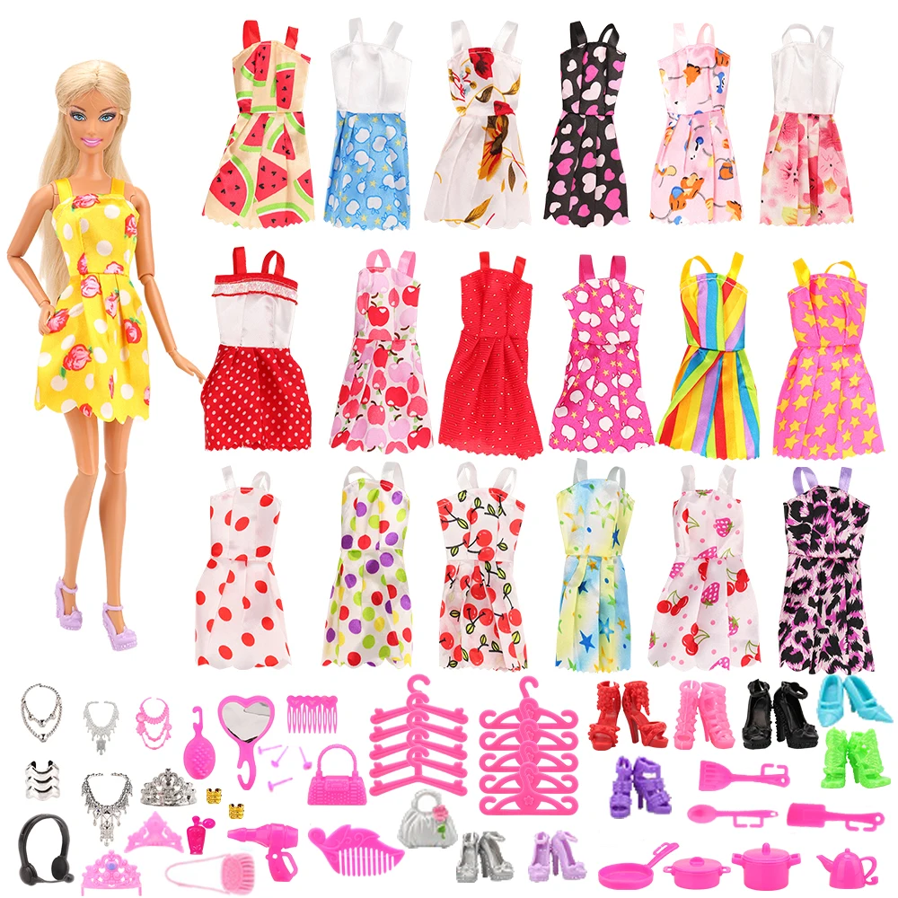Fashion Clothes Handmade 65Pcs/Set Kid Girl Toy Gift=10 Doll Dresses+55 Bag Hang Doll Accessories For 11.5inch30cm Girl Barbies
Fashion Clothes Handmade 65Pcs/Set Kid Girl Toy Gift=10 Doll Dresses+55 Bag Hang Doll Accessories For 11.5inch30cm Girl Barbies