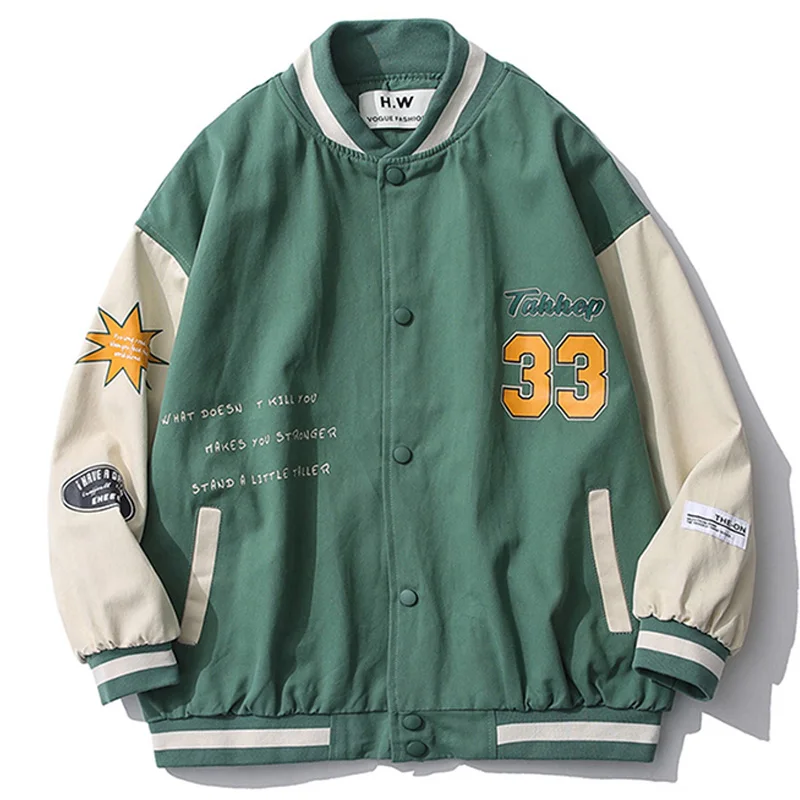 2021 Spring Oversize Men's Baseball Jacket Letter Print Korean clothes Unisex Boyfriend Style Bomber Coat Varsity Student Casual
2021 Spring Oversize Men's Baseball Jacket Letter Print Korean clothes Unisex Boyfriend Style Bomber Coat Varsity Student Casual
