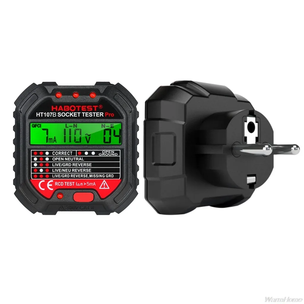 Habotest Socket Outlet Tester Voltage Detector Electric Circuit Breaker Finder Ground Zero Line Plug Polarity Phase Check
Habotest Socket Outlet Tester Voltage Detector Electric Circuit Breaker Finder Ground Zero Line Plug Polarity Phase Check