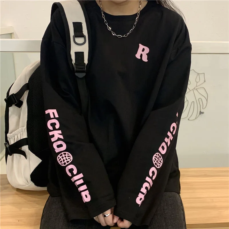 Female Harajuku Solid Print Long Sleeve T shirt Women's Casual Basic Top Ladies Spring Autumn Outer Wear Bottoming Shirt
Female Harajuku Solid Print Long Sleeve T shirt Women's Casual Basic Top Ladies Spring Autumn Outer Wear Bottoming Shirt