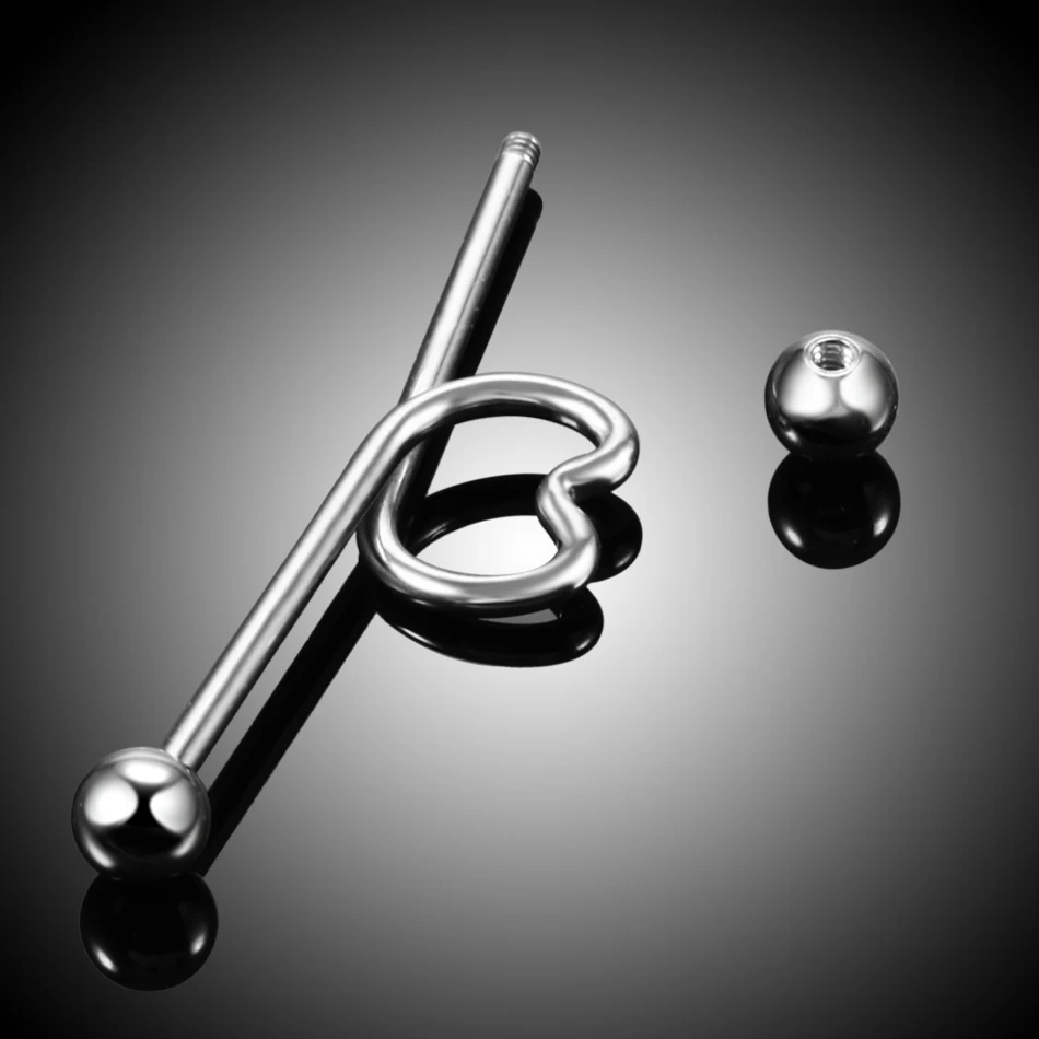 14G Stainless Steel Industrial Barbell Piercing Heart Style Septum In The Ear Cartilage Tragus Helix Piercing Jewelry Wholesale
14G Stainless Steel Industrial Barbell Piercing Heart Style Septum In The Ear Cartilage Tragus Helix Piercing Jewelry Wholesale