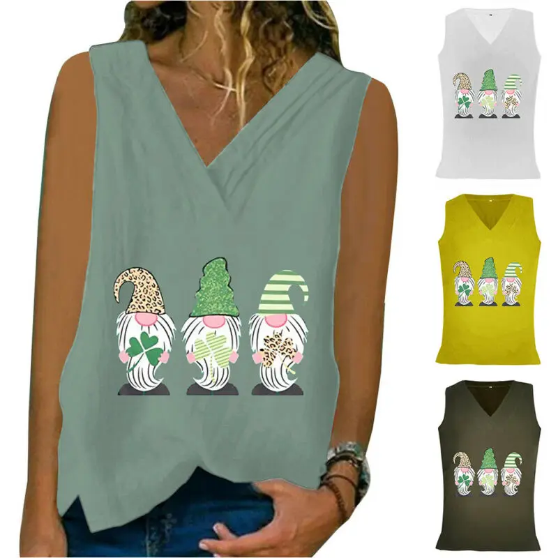 Womens Tshirts Sleeveless V Neck T Shirt Summer Women Clothes Loose Female Tops Tunic Lady Pullover Easter Day Ladies Shirt
Womens Tshirts Sleeveless V Neck T Shirt Summer Women Clothes Loose Female Tops Tunic Lady Pullover Easter Day Ladies Shirt