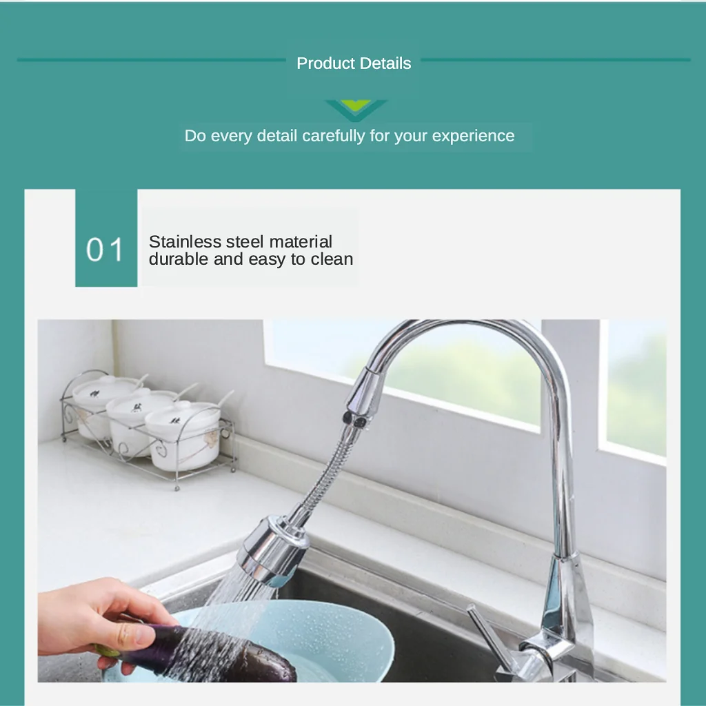 Kitchen Faucet Rotatable Splash Extender Filter Universal Household Universal Tap Shower Artifact
Kitchen Faucet Rotatable Splash Extender Filter Universal Household Universal Tap Shower Artifact