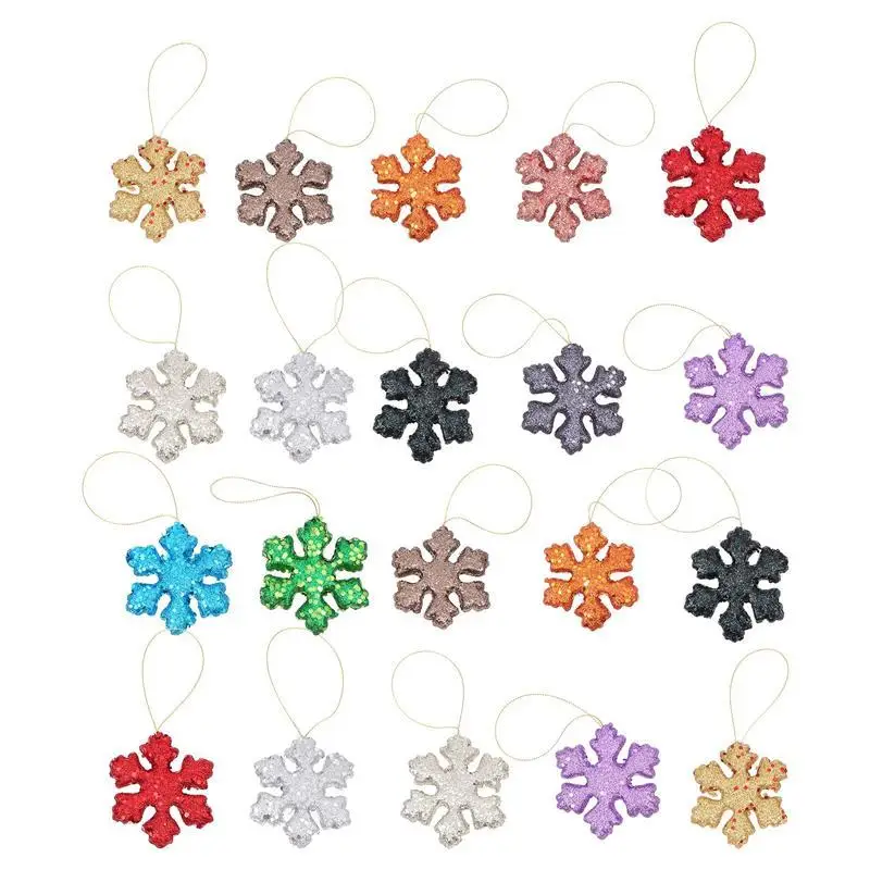 20Pcs Christmas Hanging Pendants Xmas tree DIY Snowflake Decors Christmas Party Supplies (Assorted Color) 
20Pcs Christmas Hanging Pendants Xmas tree DIY Snowflake Decors Christmas Party Supplies (Assorted Color)