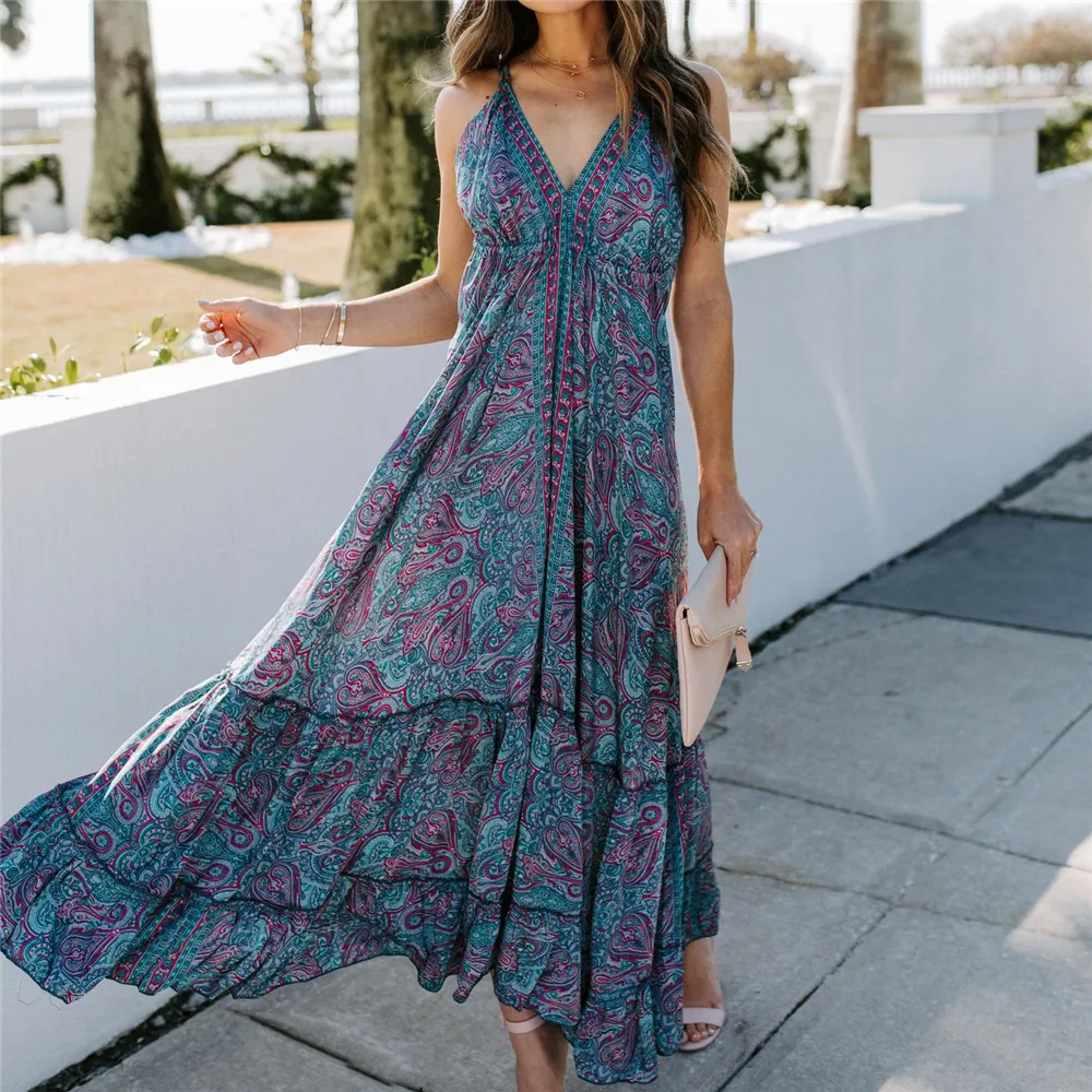 Vintage Wave Long Maxi Dresses for Women Summer 2021 Sexy Sleeveless Backless Halter Dress Sundresses Harajuku Boho Beach Dress
Vintage Wave Long Maxi Dresses for Women Summer 2021 Sexy Sleeveless Backless Halter Dress Sundresses Harajuku Boho Beach Dress