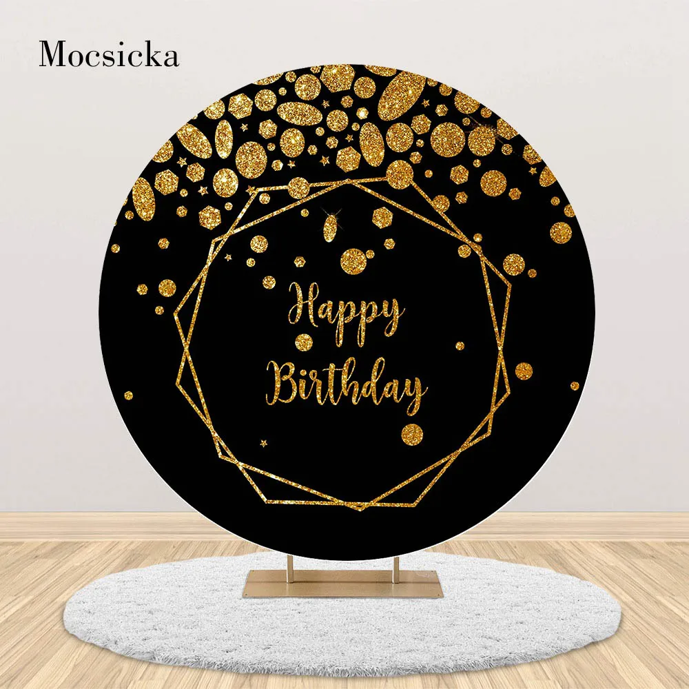 MOCSICKA Happy Birthday Party Photography Background Gold Glitter Sparkle Dots Party Decoration Round Circle Backdrop Cover Prop
MOCSICKA Happy Birthday Party Photography Background Gold Glitter Sparkle Dots Party Decoration Round Circle Backdrop Cover Prop