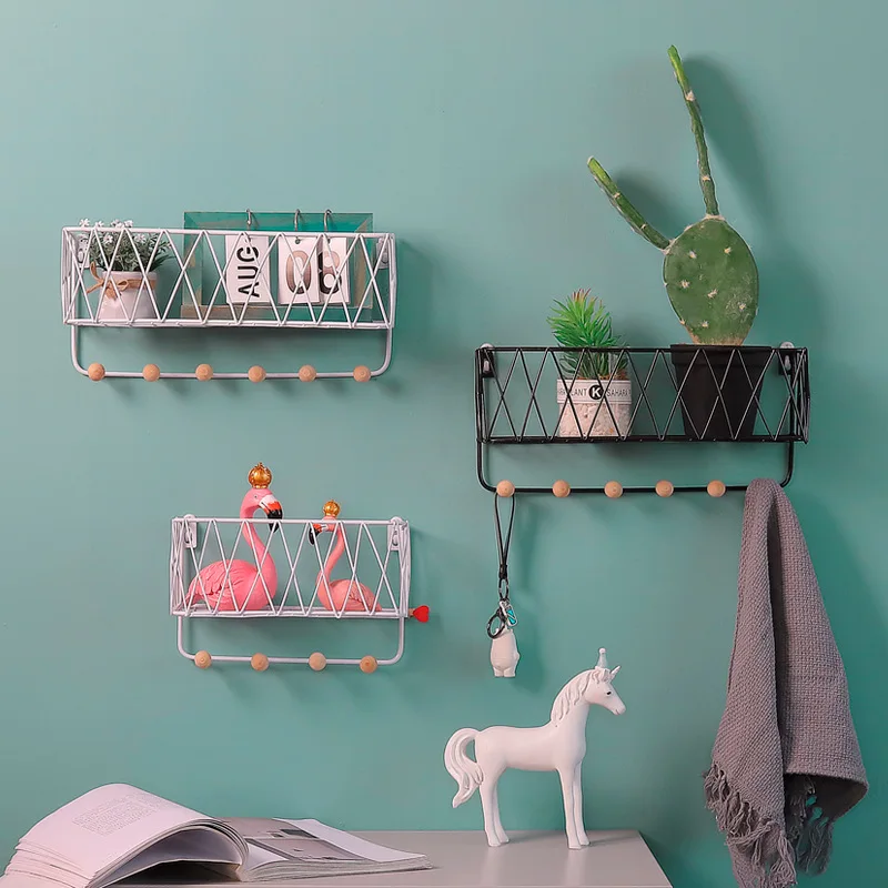 New Nordic Iron Art Wall Shelf Hooks Living Room Kitchen Bathroom Storage Rack Home Organizer
New Nordic Iron Art Wall Shelf Hooks Living Room Kitchen Bathroom Storage Rack Home Organizer