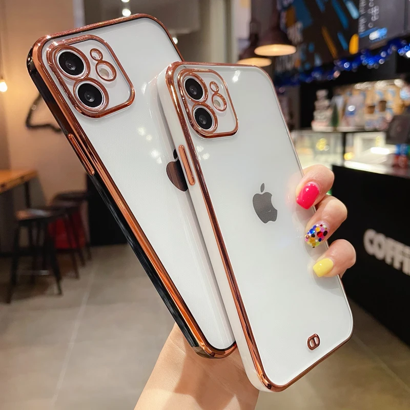 Luxury Plating Clear Soft TPU Square Frame Case For iPhone 12 11 Pro Max Mini X XR XS 7 8 Plus SE 2020 Camera Protection Cover
Luxury Plating Clear Soft TPU Square Frame Case For iPhone 12 11 Pro Max Mini X XR XS 7 8 Plus SE 2020 Camera Protection Cover