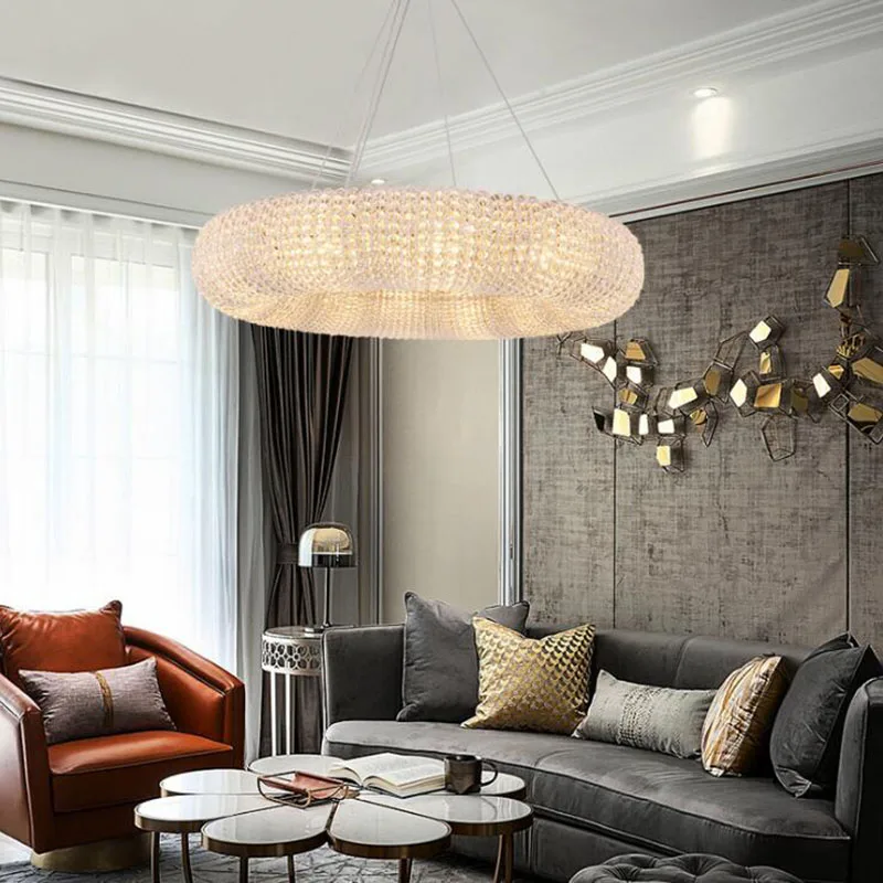 New Manggic lighting Luxury Crystal Living Room Chandelier Ring LED Modern hotel Engineering Decorative Light Nordic Simple Lamp
New Manggic lighting Luxury Crystal Living Room Chandelier Ring LED Modern hotel Engineering Decorative Light Nordic Simple Lamp