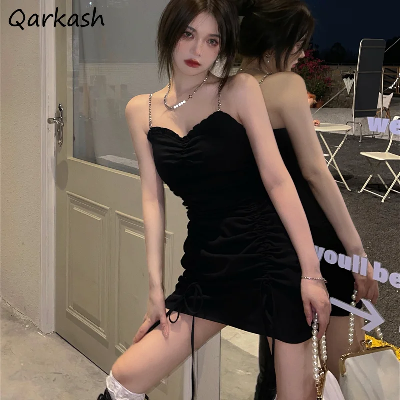 Dresses Women Spaghetti Straps Summer Stylish Female Folds Design Casual Solid Korean Clubwear Sexy Girls Ulzzang Basic Slim Ins
Dresses Women Spaghetti Straps Summer Stylish Female Folds Design Casual Solid Korean Clubwear Sexy Girls Ulzzang Basic Slim Ins